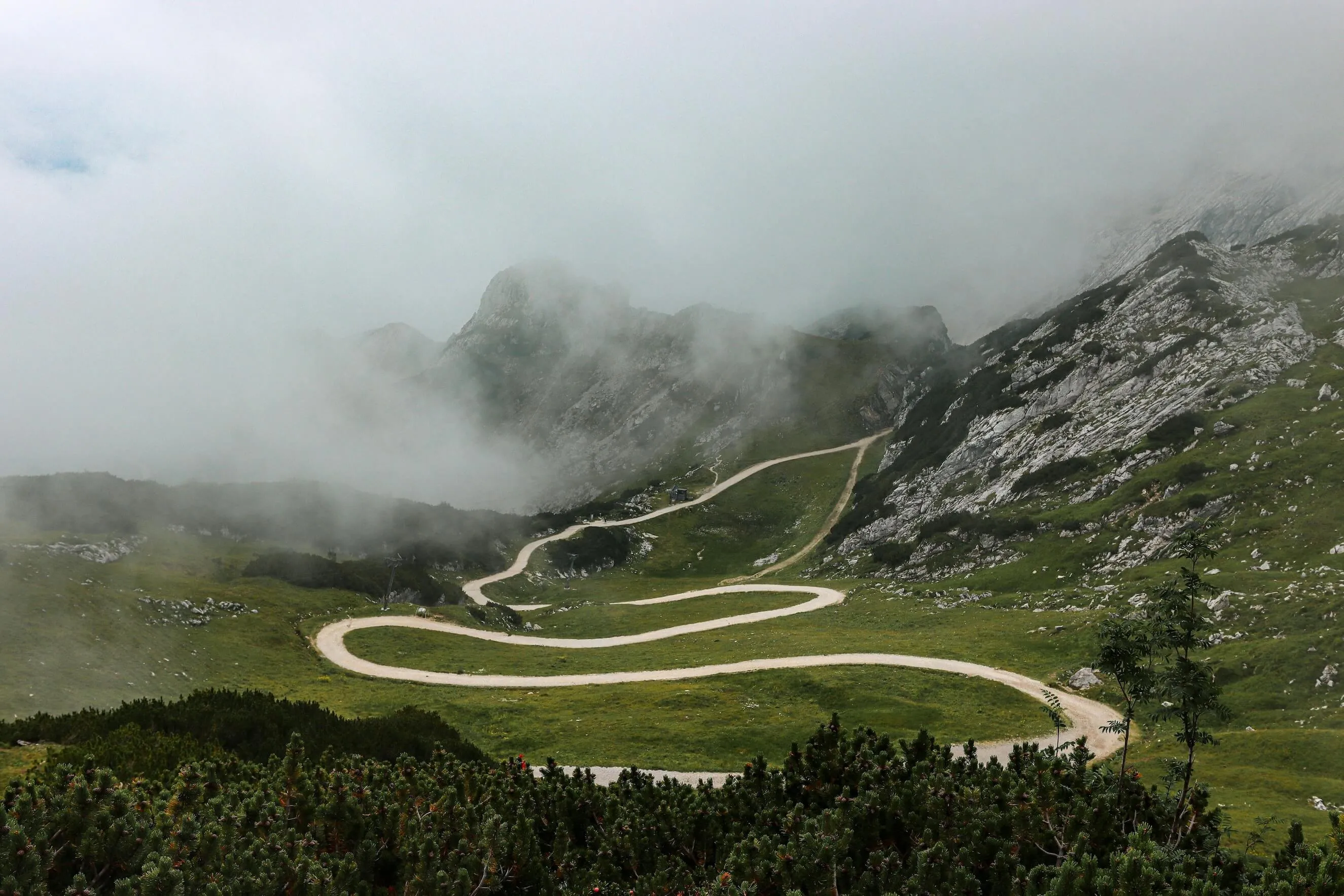 Winding mountain roads